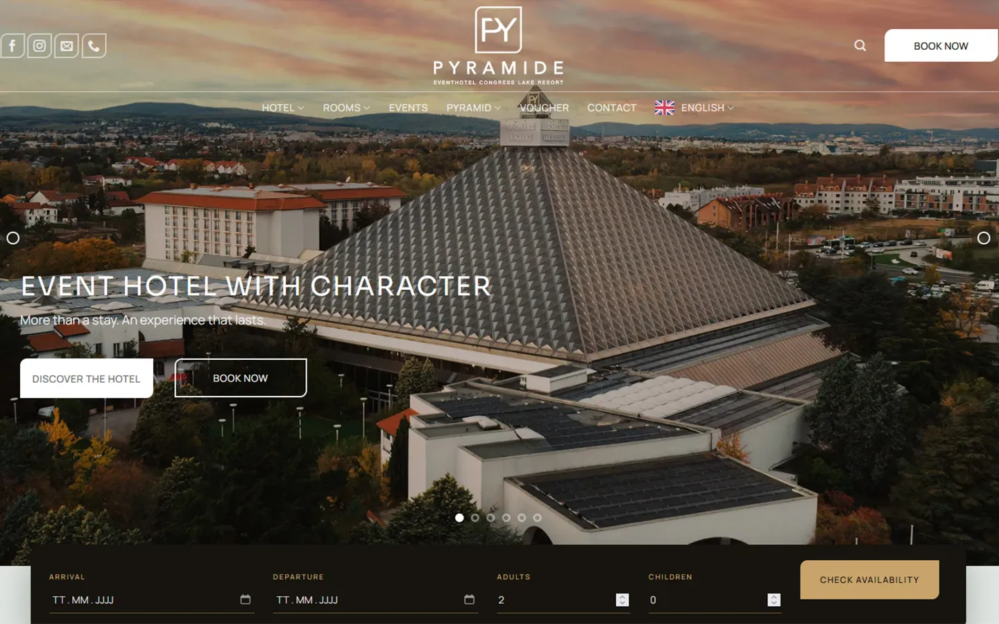 Eventhotel Pyramide website